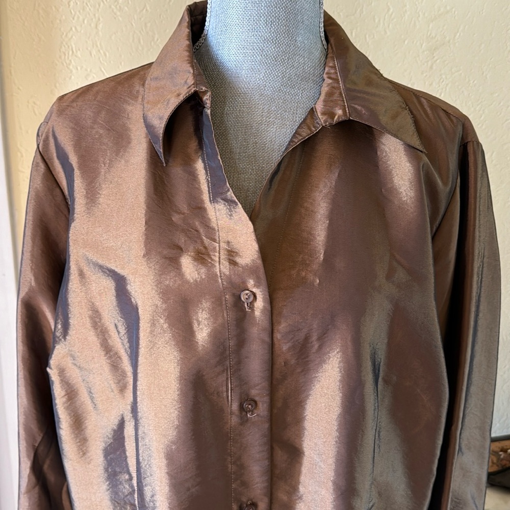Sunny Taylor Woman 2X dress blouse - Bronze
